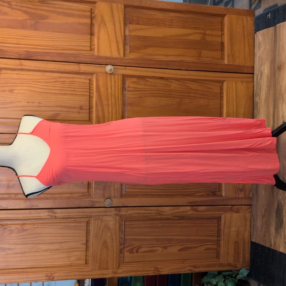 Old Navy Vibrant Coral Maxi Dress XS